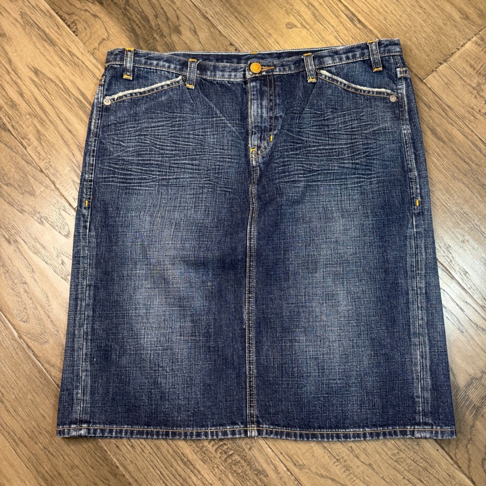 GAP 1969 Y2K Limited‎ Edition Denim Skirt Dark Wash Mid Length Size 10